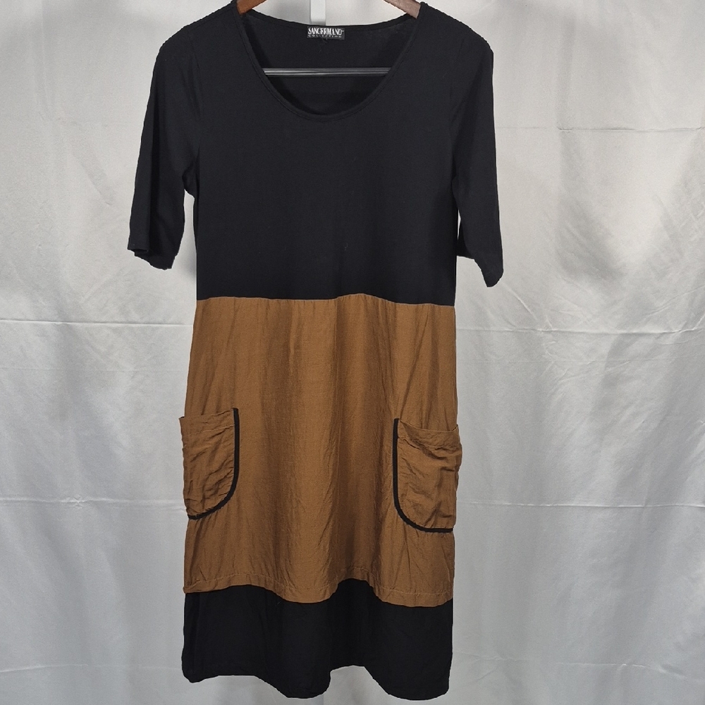 Sangermano Collection/ Italian Colorblock Pocket Dress/ Medium